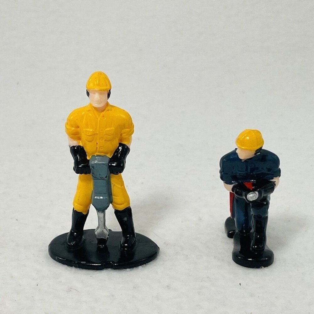 Model Road Builder Construction Worker Labor Man Action Figure Toy Cake Topper